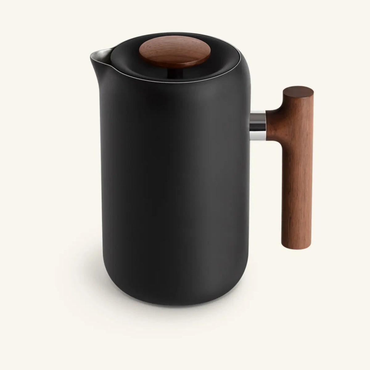 Clara - Cafetière à piston 700mL - Noire et bois - 1