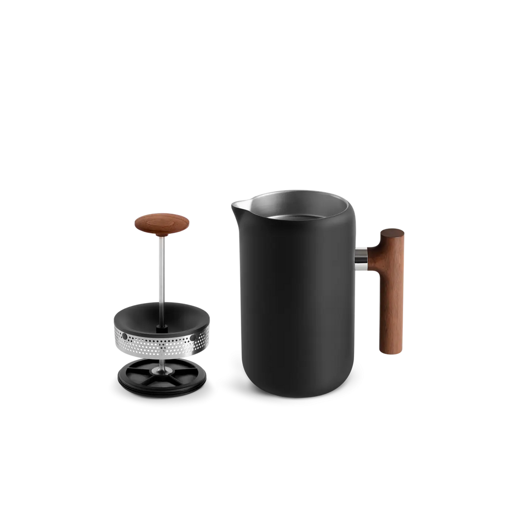 Clara - Cafetière à piston 700mL - Noire et bois - 2
